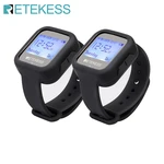 2pcs Retekess TD106 Waterproof Wireless Watch Receiver Restaurant Pager Waiter Call 433MHz For Hookah Cafe Office Bar