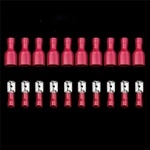 20Pcs (10Pairs) NDD/FDFD 6.3mm Red Spade Female & Male Cold Presed Crimp Terminals Electrical Wire Connectors