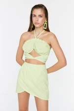 Trendyol Mint Tie Beach Top-Upper Set