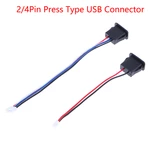 1Pc 2Wire 4Wire USB 2.0 Female Power Jack USB2.0 Charging Port Connector with PH 2.0 Cable Electric Terminals USB Charger Socket