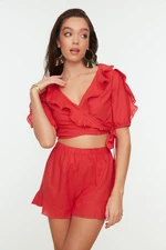 Trendyol Tile Collar Detailed Beach Bottom-Top Set