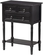 3 Drawer Hall Table with Shelf, Wirebrush Light Gray