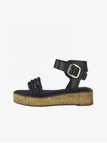 Černé kožené sandály Tamaris - Dámské