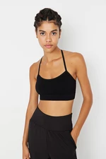 Trendyol Black Seamless/Seamless Back Detail Lightly Supported/Shaping Sports Bra