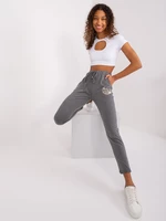 Dark grey melange women's sweatpants