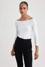 DEFACTO Slim Fit Boat Collar Camisole Long Sleeve T-Shirt