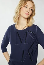 MONNARI Woman's Blouses Cotton T-Shirt For Women Navy Blue