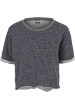Women's Melange Cropped Short Sleeve Crew nvy/gry