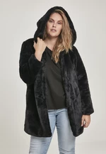 Women's Hooded Teddy Coat Black