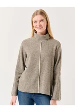 Jimmy Key Mink Straight Cut Turtleneck Knitted Sweatshirt