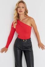 Cool & Sexy Women's Red Single Sleeve Blouse