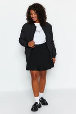 Trendyol Curve Black Plain A-line Polyviscon Woven Plus Size Skirt