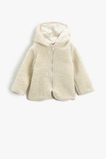 Koton Plush Coat Hooded With Zipper