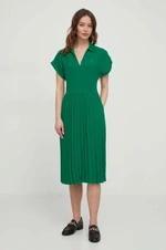 Šaty Tommy Hilfiger zelená farba, mini, áčkový strih, WW0WW41868