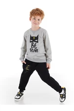 Denokids Brave Gray Black Boy's Tracksuit Suit