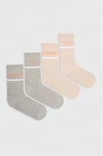 Ponožky Calvin Klein Jeans 4-pack dámské, oranžová barva