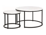 Konferenční stolek 2 ks DION Černá / bílá,Konferenční stolek 2 ks DION Černá / bílá