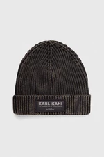 Bavlnená čiapka Karl Kani čierna farba, bavlnená