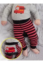 Denokids Fire Brigade Baby Boy Knitted Striped Tights-Pants