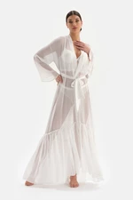 Dagi White Lace Detailed Dressing Gown