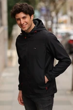 River Club Men's Black Lined Waterproof Hooded Raincoat with Pockets - Windbreaker Jacket River Club Men's Black Lined Waterproof Hooded Raincoat with Pockets - Windbreaker Jacket