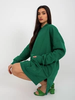 MAYFLIES dark green long oversized kangaroo sweatshirt