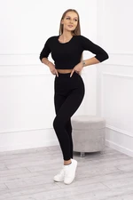 Ribbed set black
