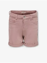 Pink Girly Denim Shorts ONLY Phine - Girls