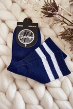 Youth Cotton Sports Socks Navy Blue