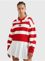 White-red ladies striped sweater Tommy Jeans - Women