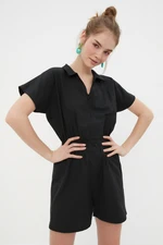 Trendyol Black Zipper Detail Woven Jumpsuit