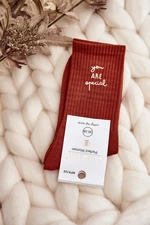 Women's plain socks with the word Burgundy