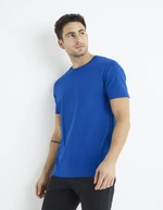 Modré pánske basic tričko Celio Tebase