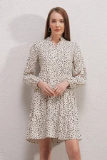 Bigdart 2322 Patterned Dress - Cream