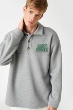 Koton Shirt Collar Sweatshirt Raised