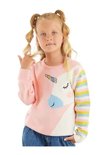 Denokids Unicorn Girl Pink Knitwear Sweater