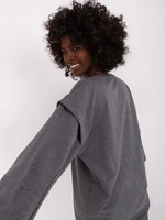 Dark grey long oversize sweatshirt