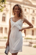 Charming cream dress with ruffles
