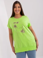 Light green cotton blouse of larger size