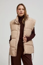 Quilted vest with belt