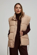 Quilted vest with belt