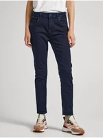 Dark blue women straight fit jeans Pepe Jeans Violet - Women