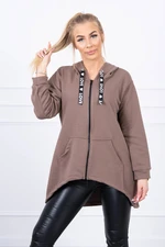 Sweatshirt with longer back and mocca hood