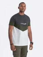 Ombre Men's cotton tricolor t-shirt with logo