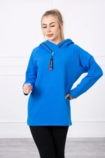 Tunic with zipper on hood Oversize mauve - blue