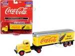 White WC22 Tractor Trailer "Coca-Cola" Yellow 1/87 (HO) Scale Model by Classic Metal Works