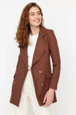 Trendyol Brown Woven Lined Double Breasted Blazer with Closure