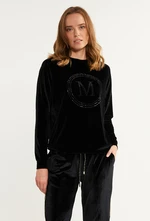 MONNARI Woman's Sweatshirts Velour Sweatshirt With Rhinestone Pattern