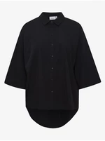 Černá košile s prodlouženou zadní částí Fransa - Dámské