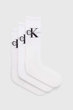 Ponožky Calvin Klein Jeans 3-pak pánske, biela farba, 701220514